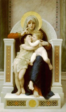  Saint Painting - La Vierge LEnfant Jesus et Saint Jean Baptiste Realism William Adolphe Bouguereau